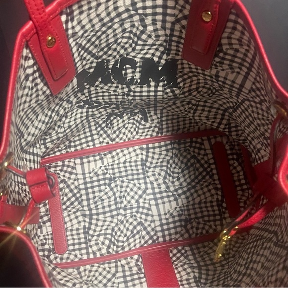 EUC Red MCM Tote and Pouch Bundle - Picture 5 of 11